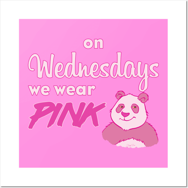 on wednesdays we wear pink (panda) Wall Art by JayGeeArt